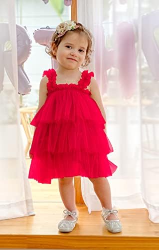 תינוקת טול טוטו שמלה, בנות פעוטות המסיבה שמלות טוטוס ללא שרוולים שמלות שינון נסיכה עם סרט פרחים