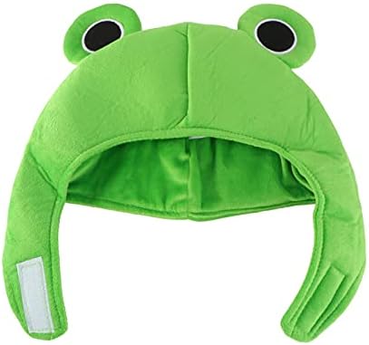 Partykindom חמוד קטיפה ירוקה כובע כובע כובע חורף צעיף חורף סרט קריקטורה מצויר צפרדע צפרדע סקי כובע דיג צבעוני אריז כובע שמש למסיבת ליל