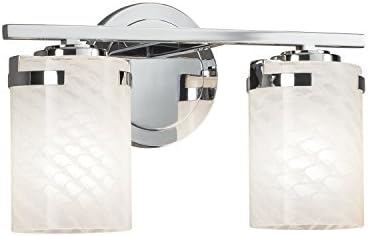 פיוז ' ן-אטלס 2-בר אמבטיה בהיר-גליל עם גוון זכוכית אומן בעל שפה שטוחה באריגה - גימור כרום מלוטש-לד