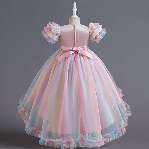 ילדים תינוקת אביב קיץ שמלה לבנות לבנות רכבת צבעונית שמלת ילדים טול תלבושות שמלת נסיכה