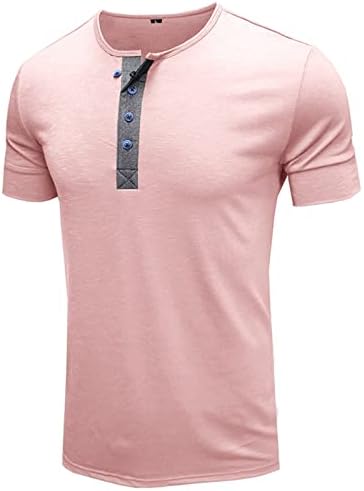 1 גברים של בסיסי טלאים הנלי חולצות מקרית בבאגי חולצה קיץ קצר שרוול למעלה אופנה עם צווארון גופיות