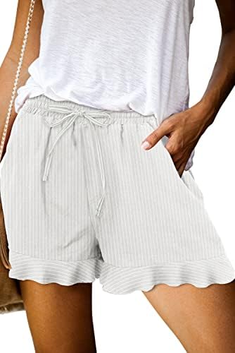 רק מכנסיים קצרים מזדמנים של נשים שרוך מותניים אלסטיות פרוע מכנסי קיץ קצרים מכנסיים נוחים מכנסיים