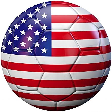 Wallmonkeys ארהב דגל כדורגל כדור כדורגל מדבקות קיר קליפות ומקל גרפיקה WM58453