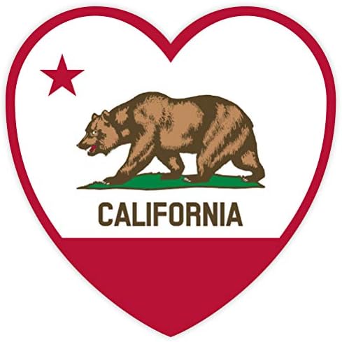 דגל קליפורניה אני אוהב קליפורניה מדבקות לב ארהב מדבקה 4 x 4