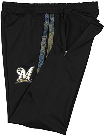 מכנסי פס סטטי של MLB לגברים, מכנסי מסלול שחורים, וריאציה של צוות