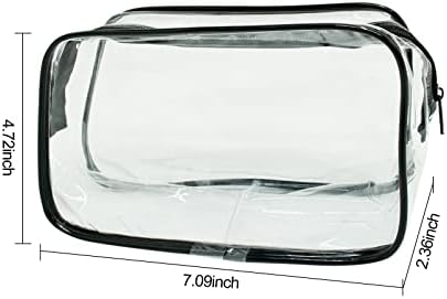 Conehoy 24 חבילה שקית קוסמטיקה ברורה - תיקי איפור PVC - כיס טואלטיקה ברורה ברוכסן - תיקים ניידים ברורים - תיקי איפור אטומים למים לנשים