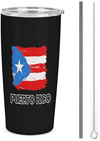 דגל של פוארטו ריקו נירוסטה כוס נירוסטה כוס מים מבודדים ספל נסיעות ספל קפה כוס משקאות חמים וקרים