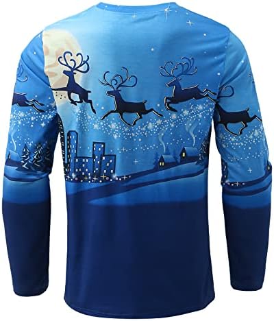 XXBR Mens Designer T חולצות 2022 חג המולד מצחיק תלת מימד הדפס גרפי חולצה שרוול ארוך חולצה חג המולד רזה מתאים צמרות אימון מזדמנים