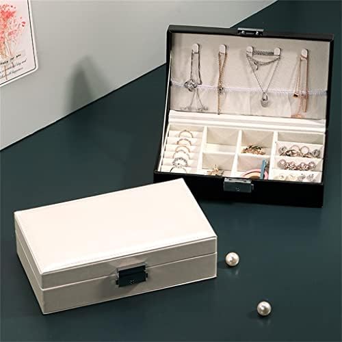 קופסת אחסון תכשיטי עור ADKHF PU תיבת אריזה ניידת רב-פונקציונלית עם מגירה (צבע: B, גודל