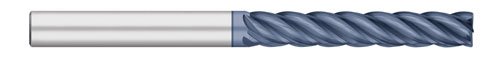 טיטאן טק28035 מוצק קרביד סוף מיל, אורך ארוך במיוחד, 5 חליל, פינת רדיוס, אלקרו מקס מצופה, 1 שוק קוטר, 7 אורך כולל, 4-1 / 4 אורך של לחתוך,