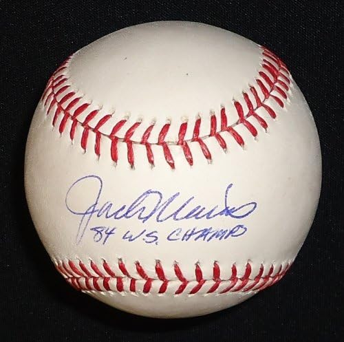 ג'ק מוריס חתימה בייסבול - הכדור הרשמי של ליגת המייג'ור הרשמית כתוב 84 אלופי WS
