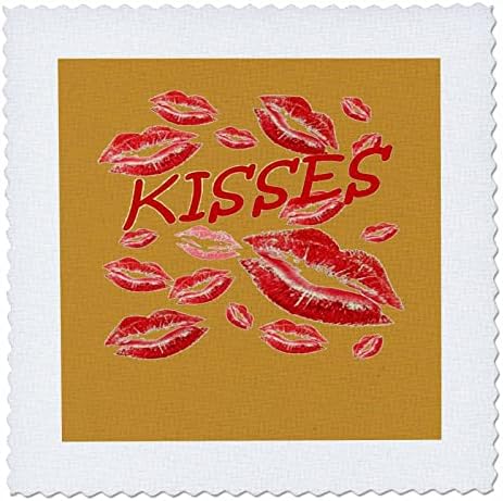 3רוז טאישה - אמנות וקטורית - נשיקות שפתון-כסה אותי בנשיקות-ריבועי שמיכה