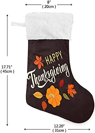 גרבי חג המולד של Alaza חג ההודיה ברכה קלאסית קלאסית קישוטים גרביים גדולים לעיצוב המסיבה של עונת החגים המשפחתית 1 חבילה, 17.7 ''