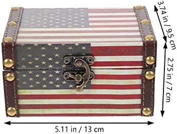 מתכת אמריקאי דגל לאומי דגל הדפסת אחסון תיבת כפרי דגל מקרה בציר עץ תיבת תכשיטי מזכרת תיבת אמריקאי דגלי עץ תיבת ארהב תכשיטים אורגן