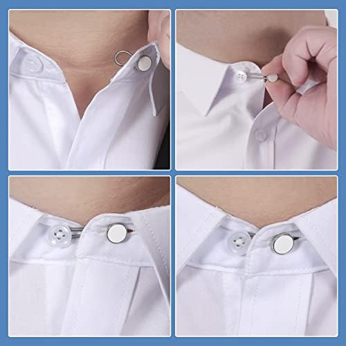 כפתור מאריך כפתור גמיש חולצה מתכווננת צווארון כפתור מאריך צווארון מתכת מאריך ג'ינס ג'ינס סיליקון המותניים מאריך לגברים נשים חולצות שמלה