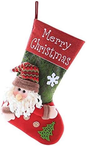 גרבי גרביים לגרבי חג המולד, גרבי חג המולד עם שקיות מתנה דפוס שלג של איש זקן, קישוטים תלויים, תליונים דקורטיביים, שקיות מתנה לילדים. גרבי