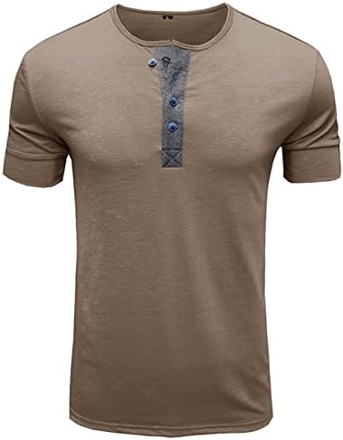 1 גברים של בסיסי טלאים הנלי חולצות מקרית בבאגי חולצה קיץ קצר שרוול למעלה אופנה עם צווארון גופיות