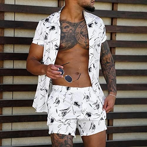 תלבושות אימוניות 2 חלקים לגברים חולצת הוואי אופנה גדולה וגובה