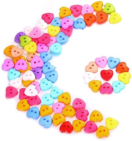 150 יחידות מגוון צבעים גודל 1/2 אינץ עגול שרף לב כפתורים שני חורים עשה זאת בעצמך מלאכות לילדים של ידני כפתור ציור ותפירה מחברים כפתורים