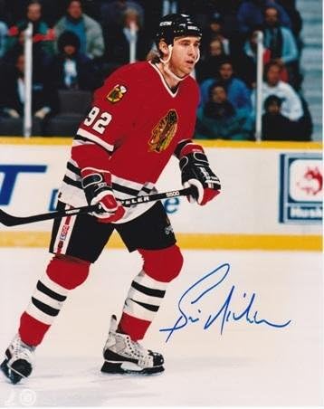 ברני ניקולס חתום - חתימות שיקגו בלקוהוקס 8x10 אינץ ' - תמונות NHL עם חתימה