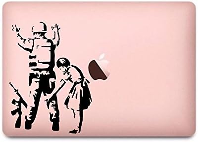 זאב בכל גודל מדבקת MacBook מדבקת מדבקה עור מדבקת עור ילדה עם חייל שחור 11 271