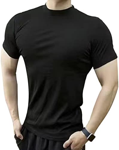 גברים של שרוול קצר ספורט חולצות ספורט שכבה בסיסית חולצות חולצות מגניב יבש כושר אימון דחיסת חולצה