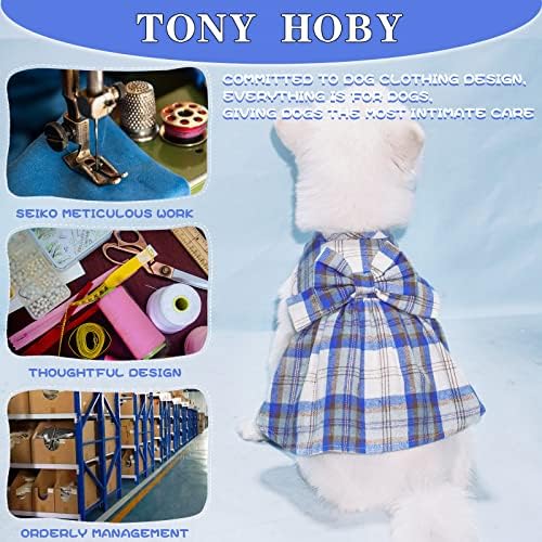 שמלת כלבים של טוני הובי, שמלת מסיבת כלבים, שמלת ערב משובצת משובצת קלאסית לכלב בינוני קטן