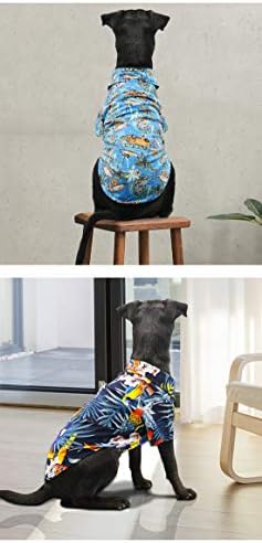 חולצת כלבים בהוואי בסגנון קוקוס דפוס עץ קוקוס חולצות כלבים אפוד שרוול קצר אפוד קיץ אפוד בגדים לחיות מחמד לחתולים וכלבים בינוניים קטנים