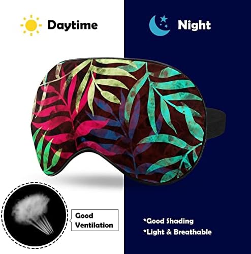 עלים אמנות צבעוניים מדפיסים מסיכת עיניים קלה חסימת מסכת שינה עם רצועה מתכווננת לטיולים עבודות משמרת שינה