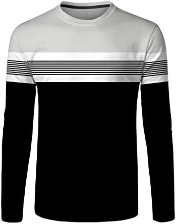 DPPA Mens אופנה ספורט מזדמן תפרים תפור דיגיטלי הדפסה דיגיטלית חולצה צוואר עגול חולצה שרוול ארוך חולצות חולצות עבור