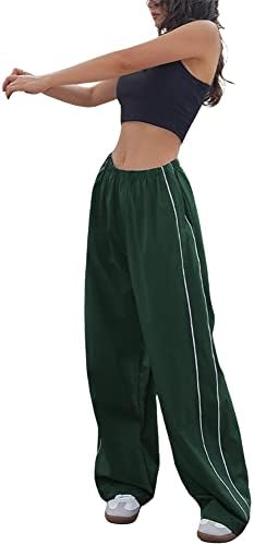 מכנסי מצנח של וויניודר לנשים מכנסי מטען רחבים עלייה נמוכה של מכנסי מסלול Y2K נערות נערות רחבות רגל רגל מכנסיים בגדי רחוב