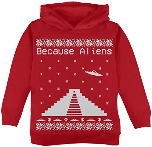 כי סוודר חג המולד של חייזרים פירמידה קפוצ'ון פעוטות אדום