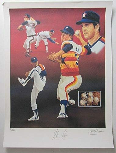 נולן ראיין אסטרוס חתם על אקספרס 18x24 Paluso Lithograph Print JSA 140954 - Art חתימה MLB Art