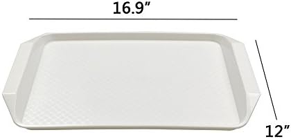 מגשי הגשת מזון מהיר של LESBIN פלסטיק לבן, 16.9 אינץ 'על 12 אינץ', סט של 4