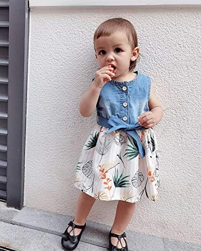 סאבי תינוקת שמלת פעוטה ילדה בגדי קיץ שמלה ללא שרוולים שמלות פרח שמלות שמלות חמודות לילדה