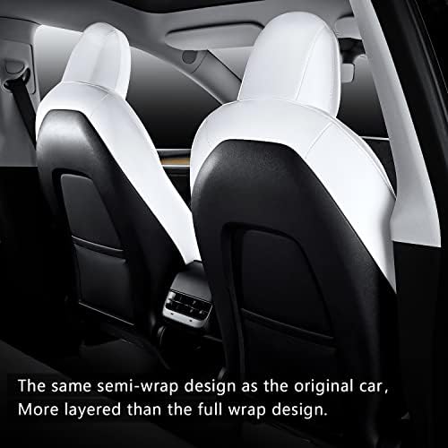 כיסויי מושב MAYSOO TESLA דגם Y כיסויי מושב לרכב לבן עבור טסלה דגם Y 2023 2022 2021 2020 5 מכונית מושב מכונית מכונית מכונית מכסה הפנים
